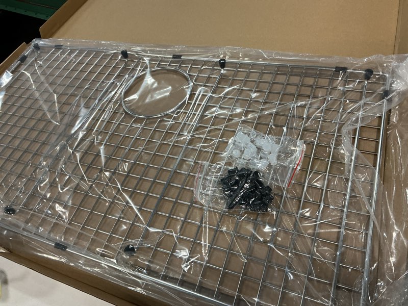 Condition photo showing New/Like New for serene valley sink bottom grid 30-1/2" x 16-9/16”, rear drain with corner radius 3/8", sink protector ndg3117r