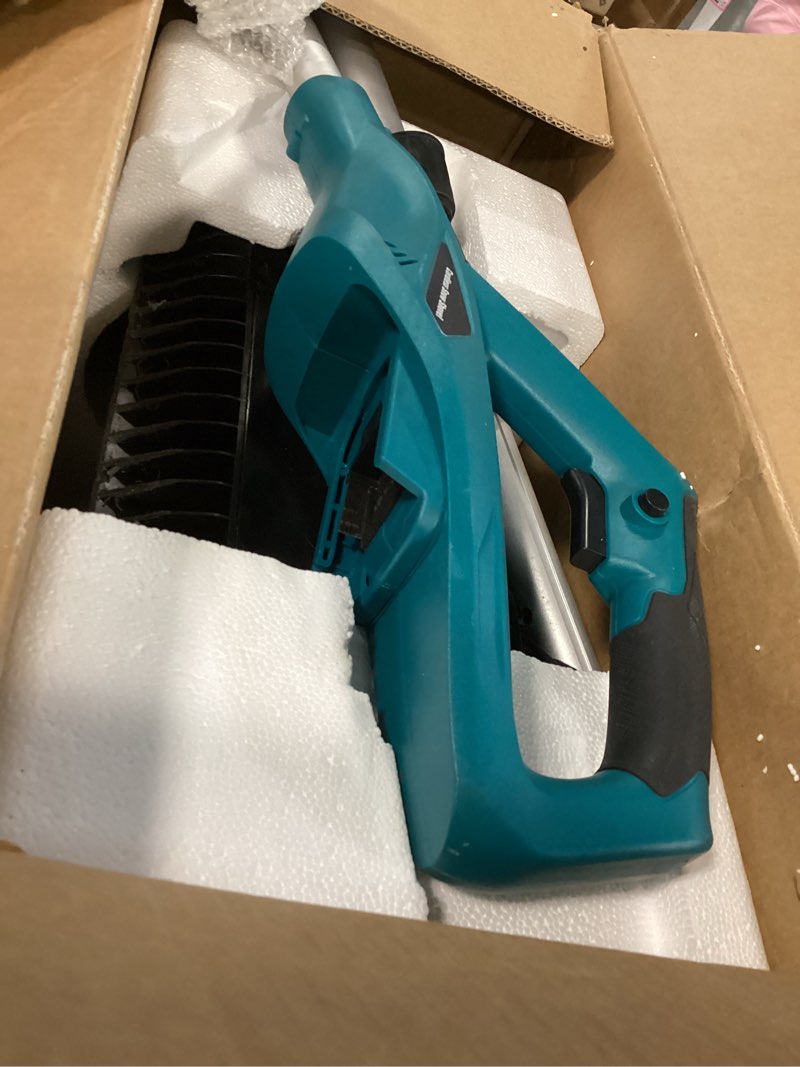 Condition photo showing As Is for Cordless Snow Shovel with Wheels, 17-Inch Brushless Motor Electric Snow Blower, 60° Adjustable Chute, 25ft Throwing Distance, 18V 2x4.5-Ah Winter Ice Removal Tool for Driveway Sidewalk Blue