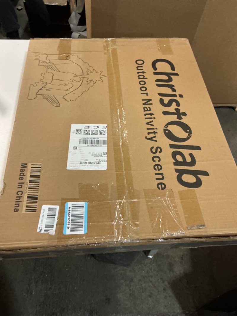 Condition photo showing Good Condition for Outdoor Nativity Scene for Christmas Decorations, 4ft Weather Resistant PVC Nativity Set, Outdoor Large Christmas Decorations for Lawn, Front Yard & Church White