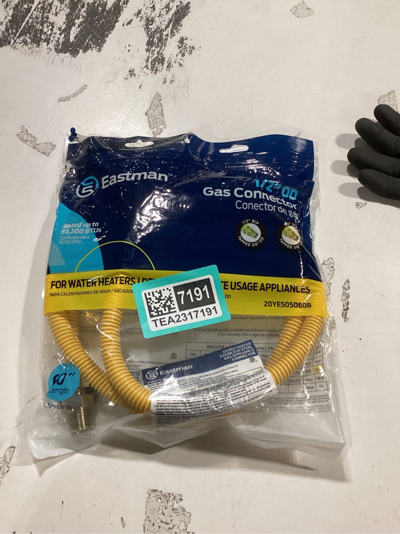 Condition photo showing Good Condition for EASTMAN 48-in 1/2 -in MIP Inlet x 1/2 -in MIP Outlet Stainless steel Gas connector