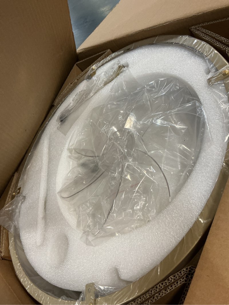 Condition photo showing Good Condition for gold fandelier ceiling fan with light,20inch caged fandelier ceiling fans with lights and remote control, gold boho fandelier with 6 speeds for bedroom,nursery,foyer,dining room,living room,