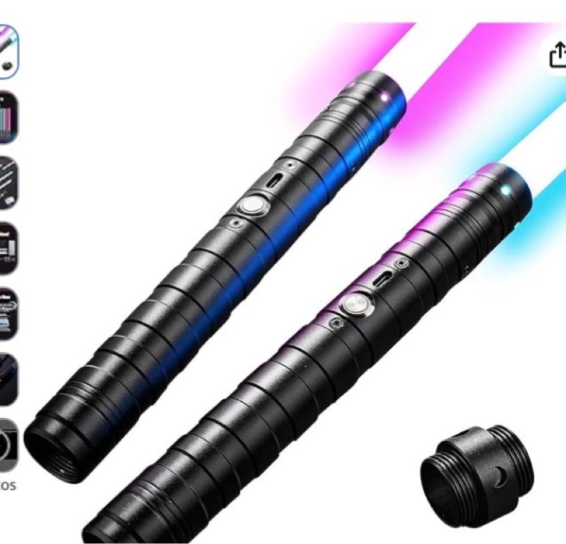 lightsabers metal hilt dueling light sabers rgb 16 color, fx sound, doubled blade, sword for adult kids birthday thanksgiving xmas toys gift halloween cosplay 1 pcs 