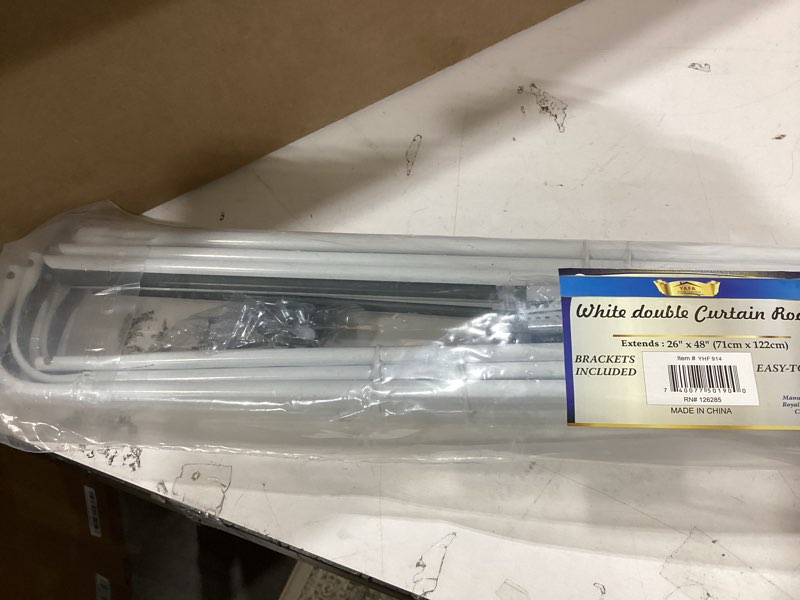 Condition photo showing Good Condition for yafa home fashion durable double standard white adjustable curtain rod hardware included (white, 28" - 48" [set of 2]) 28" - 48" [set of 2] white