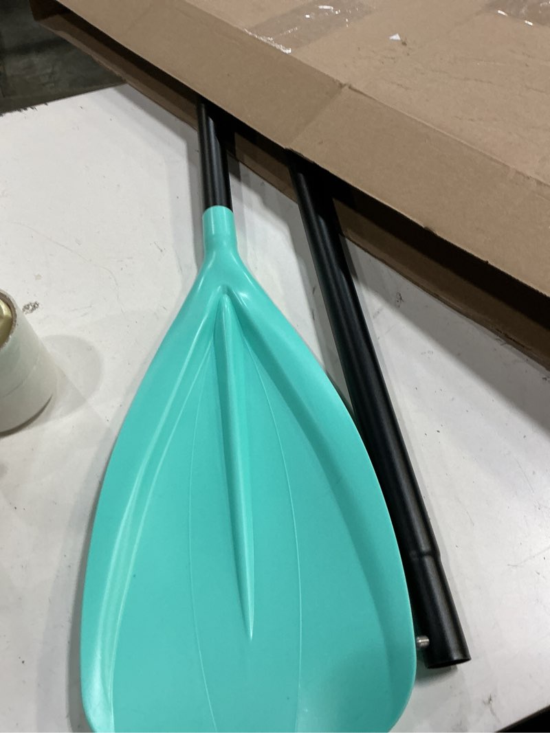 Condition photo showing As Is for (incomplete,missing 1piece)karltion sup paddle - 3-piece adjustable aluminium sup paddle with glass fiber blade for surfing, floating, water sports turquoise