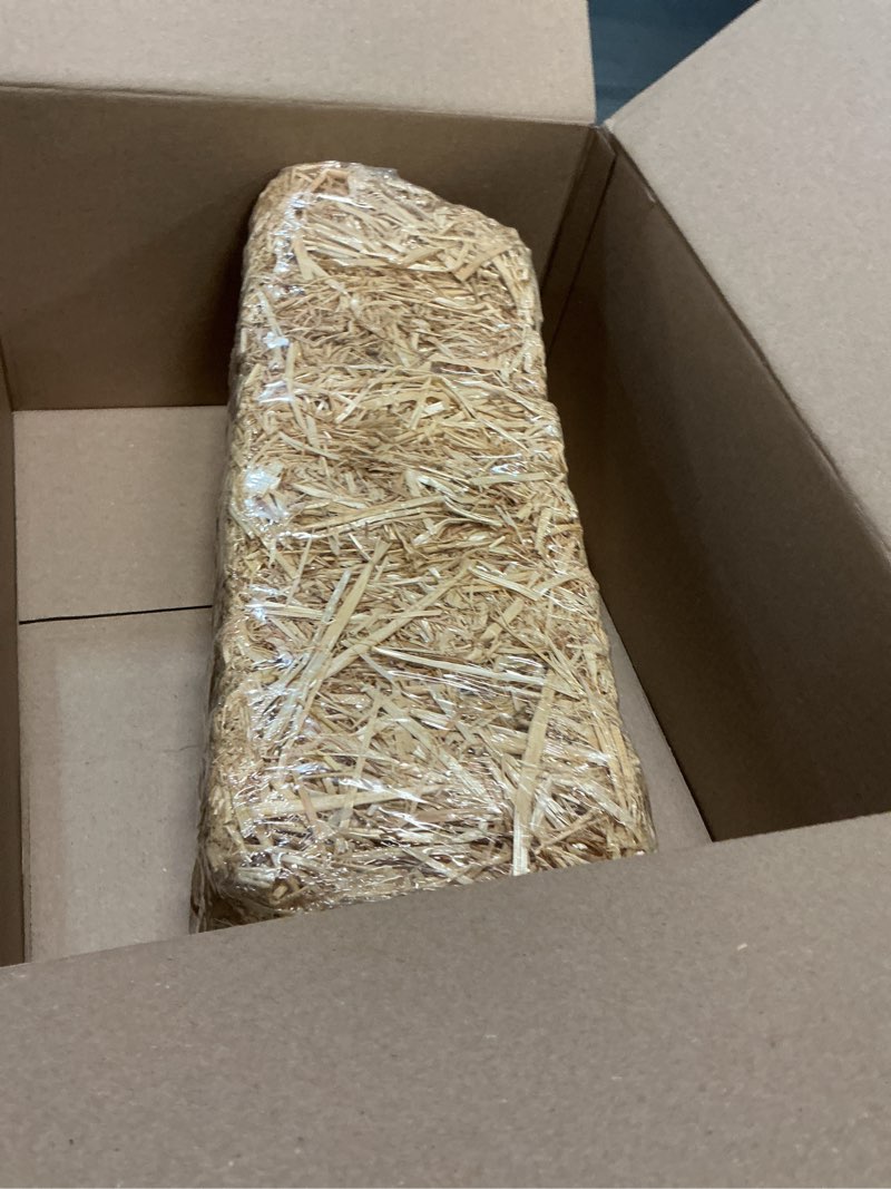 Condition photo showing New/Like New for floracraft decorative straw bale 8 inch x 8 inch x 20 inch natural 8" x 8" x 20"