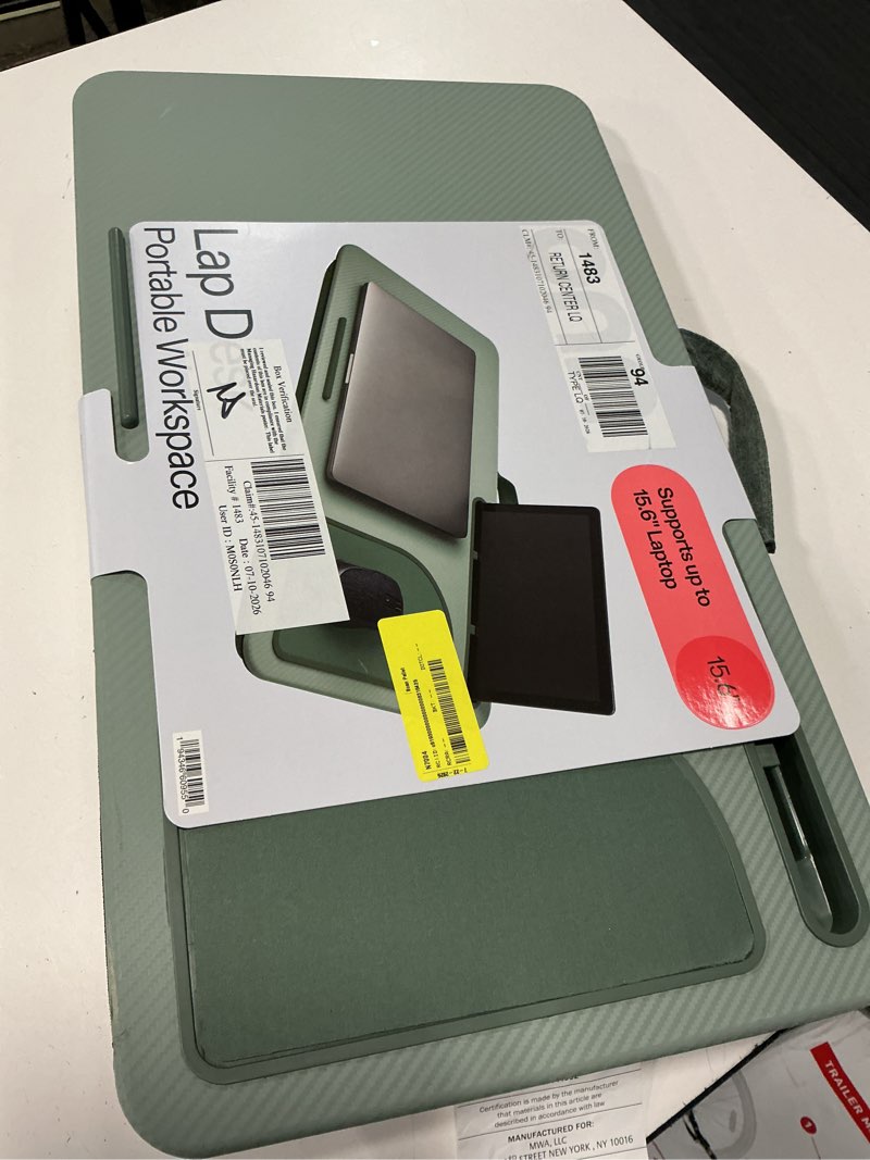 Condition photo showing Good Condition for green onn lap desk portable work station for 15.6" laptops, phone & tablet green