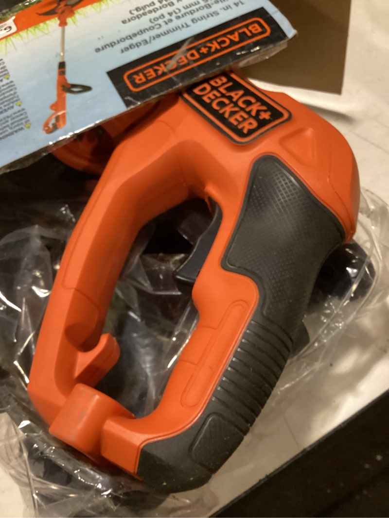 Condition photo showing As Is for black+decker weed wacker with auto feed, 14-inch 2 in 1 string trimmer lawn edger, powerful 6.5-amp lightweight electric weed eater (besta510)