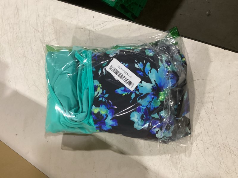 Condition photo showing Good Condition for tempt me women tankini swimsuits with skirt - two piece tummy control bathing suit with pockets loose fit 2026 swimwear large aqua blue floral