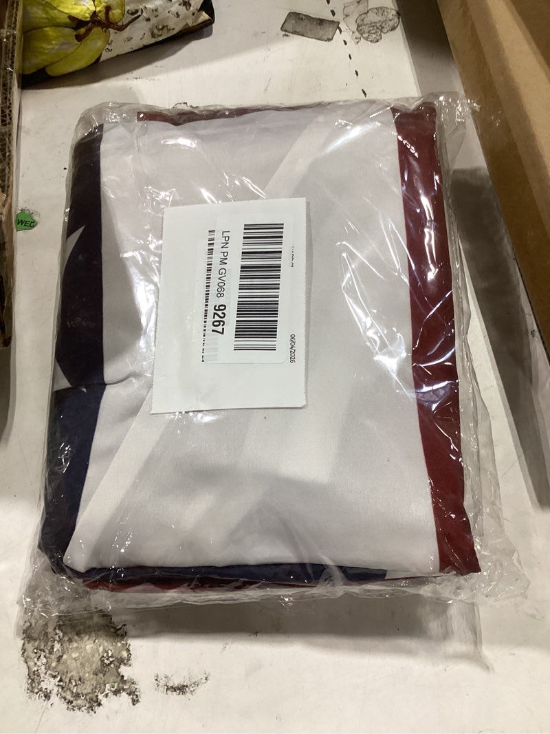 Condition photo showing New/Like New for 2 pack 3x6 feet 250th anniversary large american flags patriotic bunting stars stripes 4th of july pleated fan usa flag banners red white blue decorations for outdoor porch,memorial day,independence day decorations