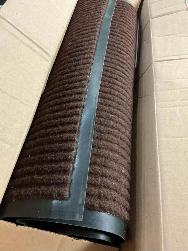Condition photo showing Good Condition for olanly front door mat indoor outdoor entrance, waterproof heavy duty doormat, fade resistant, low profile, easy clean patio porch welcome floor mats for entry, 35x23, brown 35" x 23" brown