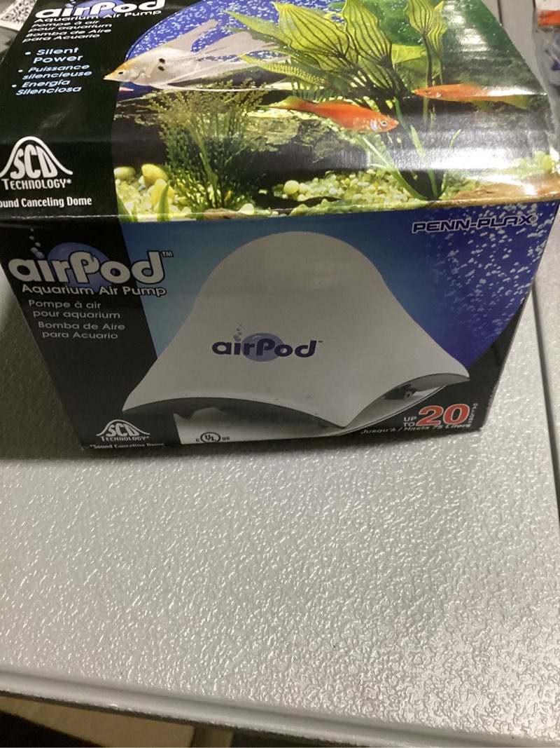 Condition photo showing New/Like New for Penn Plax Air Pod Aquarium Air Pump Ultra Quiet Compact Dome Shape Dual Air Output | Multiple Size Options Up to 20 Gallon