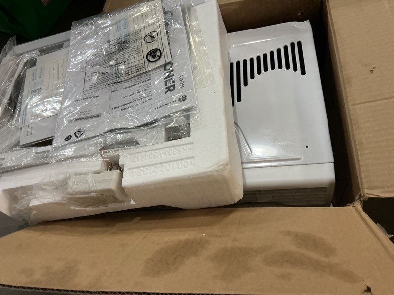 Condition photo showing As Is for GE Window Air Conditioner Unit, 5,000 BTU for Small Rooms up to 150 sq ft. with Manual Adjustable Fan and Cooling Settings, Perfect for Small Bedroom or Living Room, Easy Install Kit Included, White New 5,000 BTU Mechanical Controls White