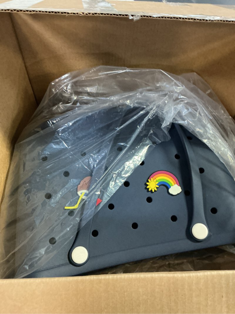 Condition photo showing New/Like New for Beach Bag Rubber Tote Bag - Waterproof Travel Bag for Women Washable Tote Bag Handbag for Sports Beach Market Pool X-Large Navy Blue-1