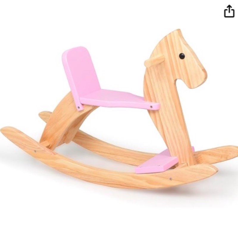 krand wooden rocking horse baby ride on toy for toddler rocking horse classic design with pedal and 