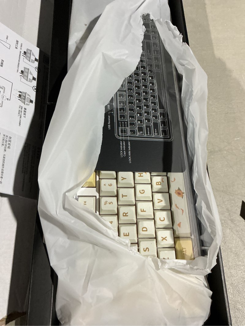 Condition photo showing Good Condition for epomaker x aula f108 pro wireless gaming keyboard with screen, 8000mah battery, 104 hot-swappable and programmable keys and knob, rgb backlight, for mac/pc/android (grey&yellow)