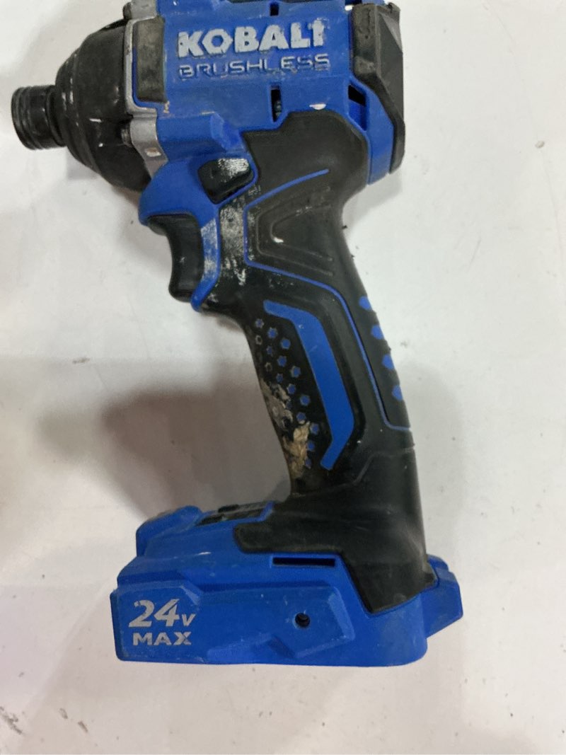 Condition photo showing As Is for kobalt 24-volt 1/4-in brushless cordless impact driver (battery included and charger included and
