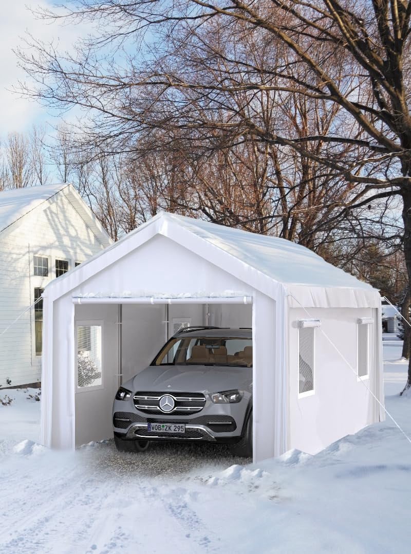 16 ft garage port white (incomplete box d)