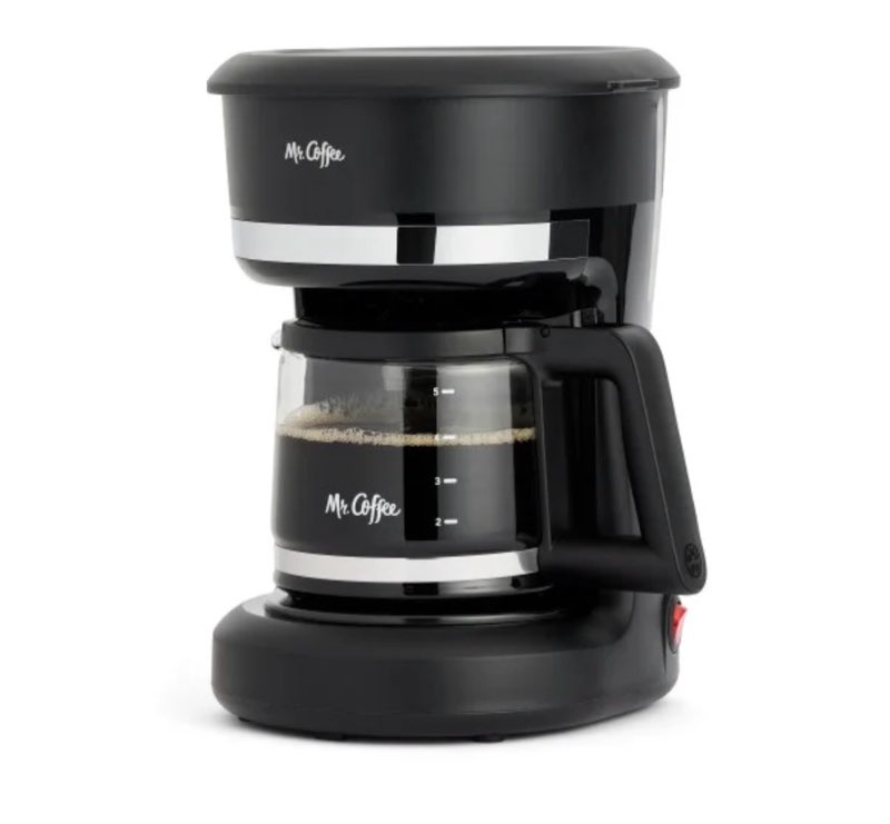 Mr. Coffee Mini Brew Switch Coffee Maker, 5-Cup Coffee Maker, Black