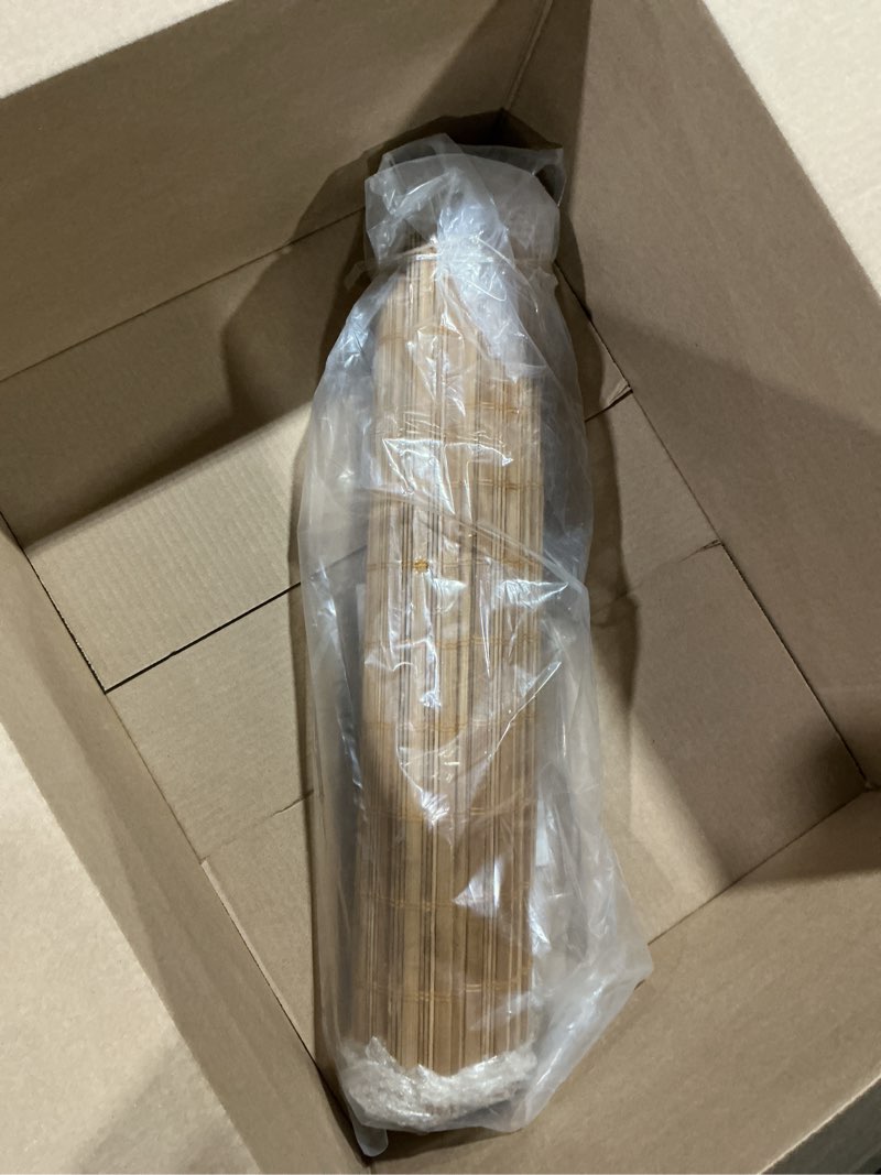 Condition photo showing Good Condition for LazBlinds No Tools No Drill Cordless Bamboo Roman Shades, Light Filtering Window Treatment, Roll Up Bamboo Blinds for Window 23'' W x 64'' H, Squirrel Squirrel 23'' W x 64'' H