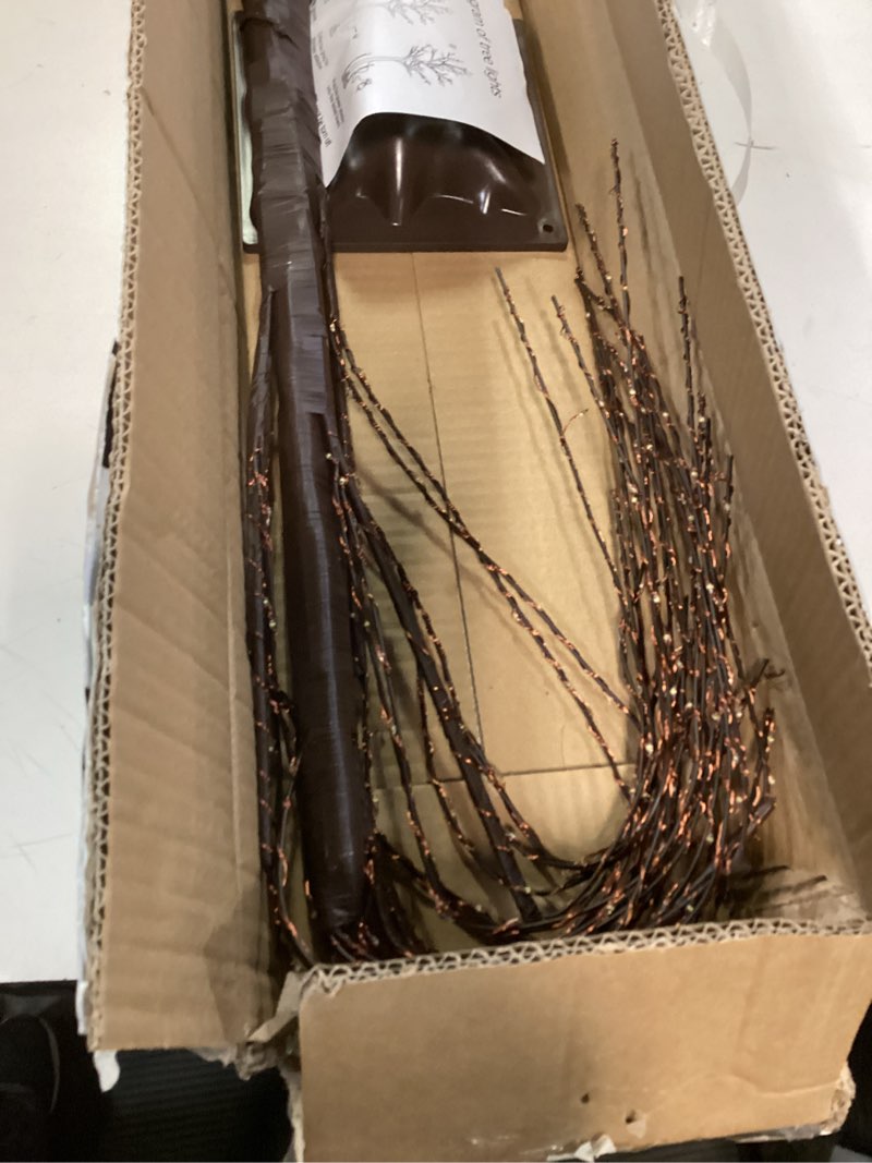 Condition photo showing Good Condition for Baquler 1 Pack Brown Lighted Birch Tree - 8 ft Christmas LED Twinkle Tree Decoration for Fall Winter Holiday Party Decor, Indoor & Outdoor 1 8 ft