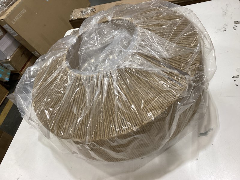 Condition photo showing New/Like New for Coastal Large Woven Pendant Light Fixture 17.8 inch One-Light Adjustable Natural Hemp Rope Cage Pendant Lighting for Kitchen Island Dining Room Living Room Farmhouse pendant light-2