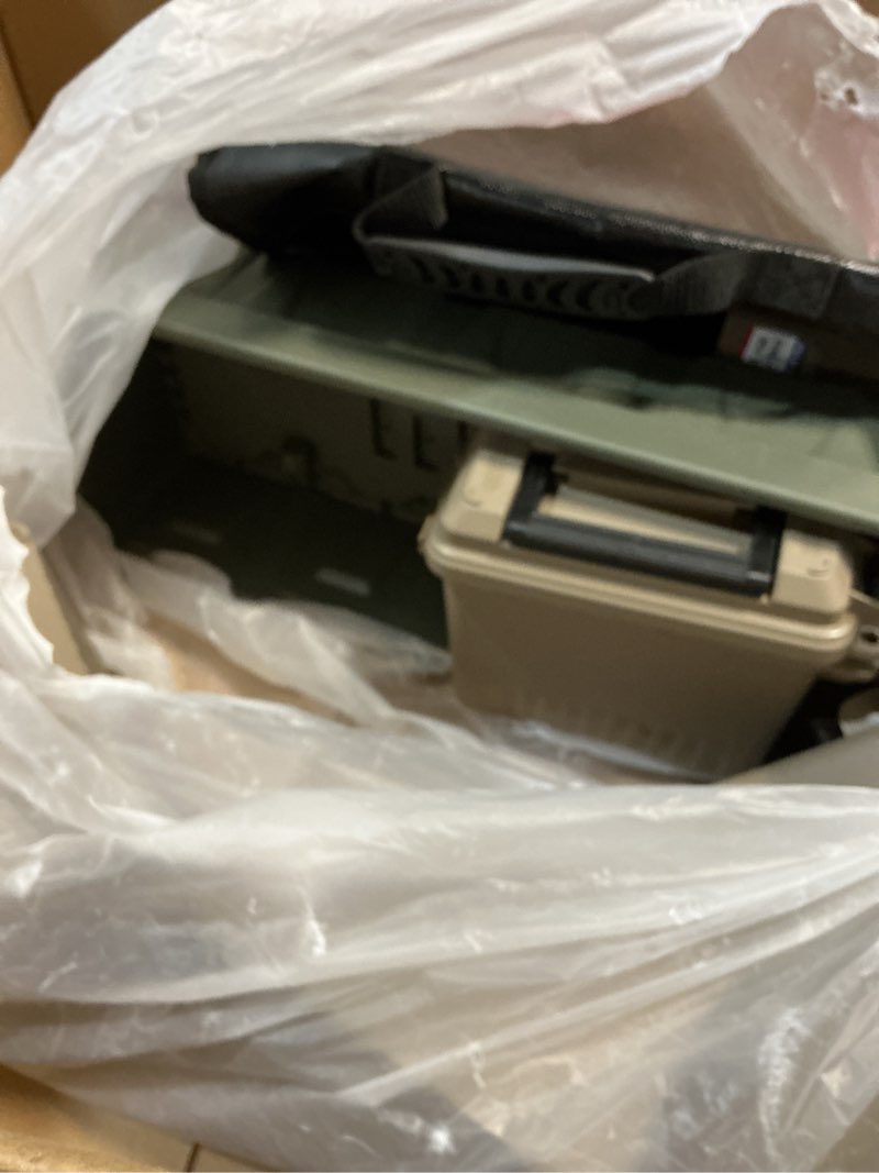 Condition photo showing Good Condition for MTM AC5C 5-Can Ammo Crate Mini, Convenient size, Store 650 rounds of 9mm bulk ammo, Stackable, easy carry and transport of multi-caliber ammo, Rugged tactical carrying crate