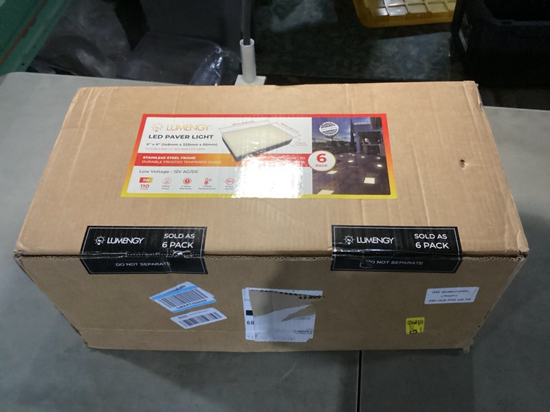 Condition photo showing New/Like New for LUMENGY Paver Light 6x9 Inch (5.82x8.85), 2700K Warm White Brick Lighting for Pavers, Driveways, Walkways and Patios, 12V Wired, IP67 Waterproof, Drive-Over Rated, 6-Pack 6X9 inch - 6P