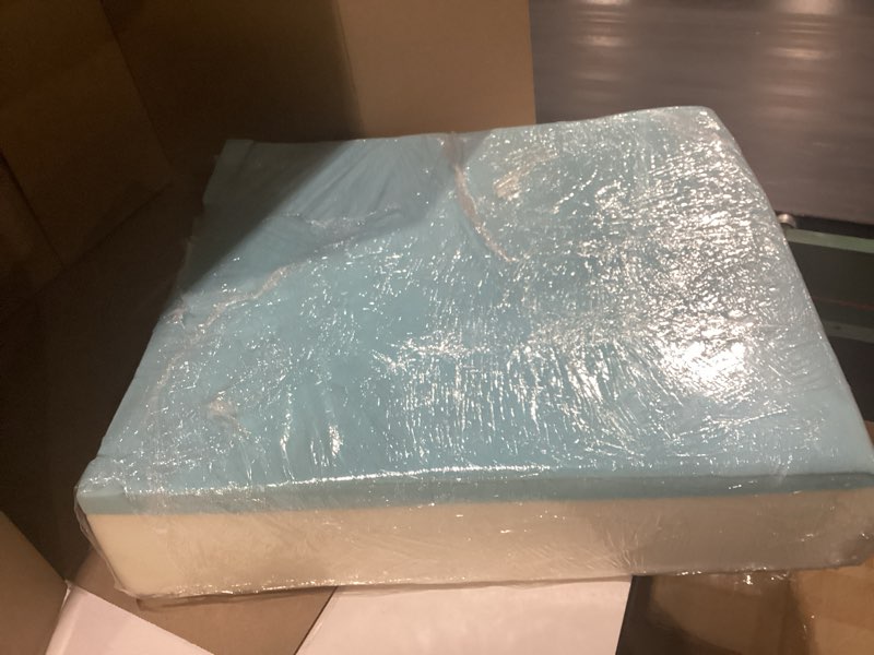Condition photo showing Good Condition for foamma 2" x 24" x 24" gel memory foam with high-density base, cooling pressure relief, cushion filler for couches and chairs, memory foam pad for furniture stuffing 2" x 24" x 24" 1 pack gel memory foam