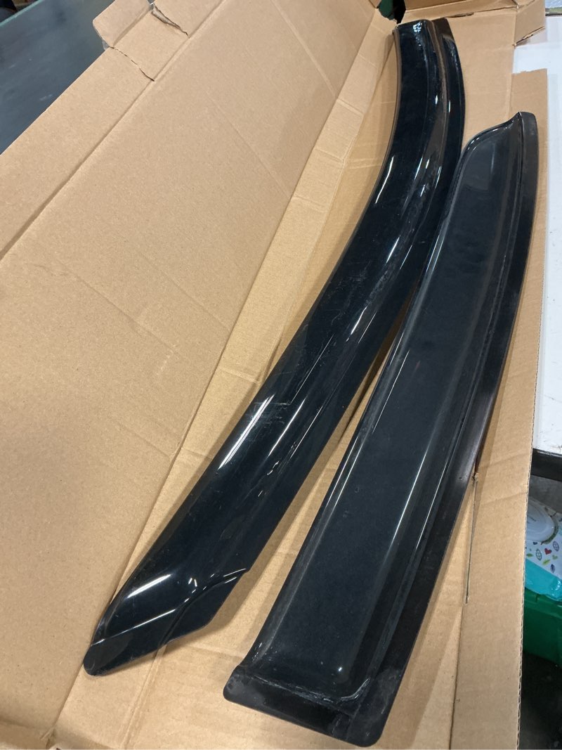 Condition photo showing As Is for window visors rain guards for 2014-2018 mazda 3 sedan & hatchback, out-channel window vent wind deflectors visors shades for 14-18 mazda 3 2014-2018 mazda 3 hatchback/sedan