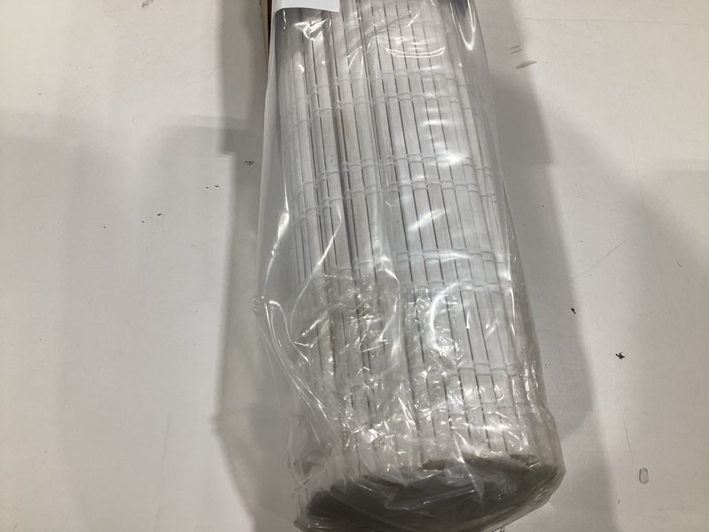 Condition photo showing Good Condition for lazblinds no tools no drill cordless bamboo roman shades, light filtering window treatment, roll up bamboo blinds for window 25'' w x 64'' h, ceylon vintage white ceylon vintage white 25'' w x 64'' h