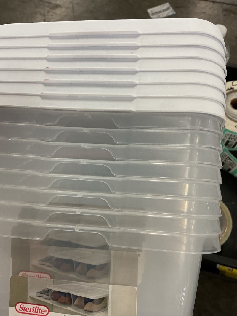 Condition photo showing Good Condition for sterilite 152810 6 qt. clear base storage box with white lid - 4.625 x 8 x 13.625 in. 7 pack