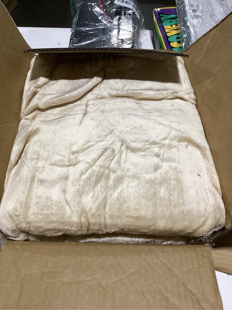 Condition photo showing Good Condition for Electric Blanket Wearable with Foot Pockets & Sleeves, Electric Heated Snuggle Blanket, Flannel & Sherpa Heating Throw with 10 Heat Settings, 1-12 Hours Auto Shut-Off, 50"×70", Beige