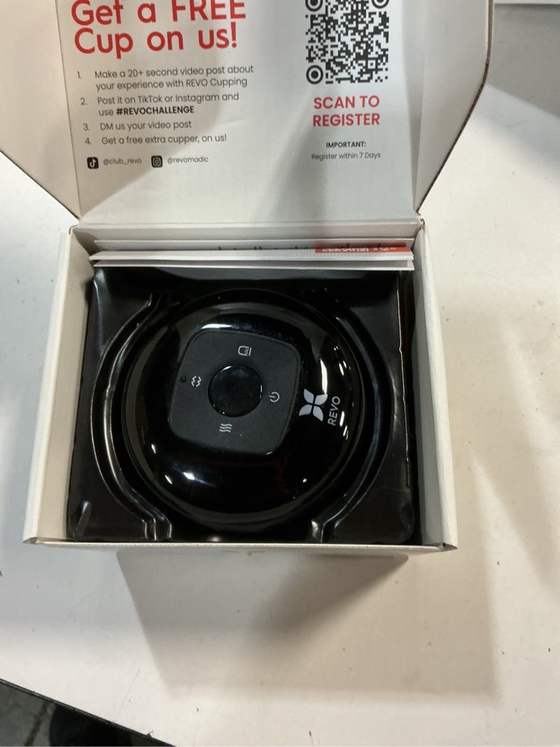 Condition photo showing Good Condition for REVO The Original 4-in-1 Smart Cupping Therapy Massager, Red Light Therapy for Targeted Pain Relief, Knots, Aches, Muscle Soreness, Circulation & Tighter Skin, Portable Cupping Kit 1 Pack