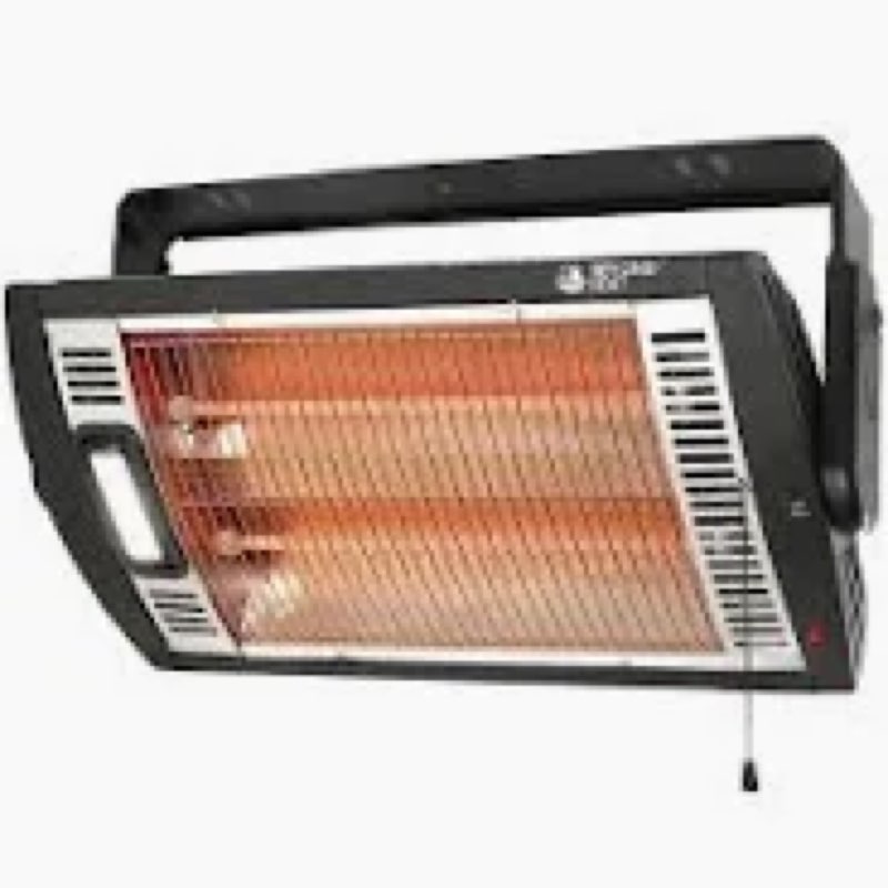 BEYOND HEAT Electric Garage Heater 120V 2 Packs, 750/1500W Ceiling Mount Space Heater for Garage, Sh