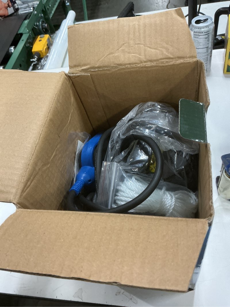 Condition photo showing New/Like New for ZLAISS1HP Sump Pump Submersible - 3700 GPH Water Pump with Automatic Float Switch, Versatile For Clean Water, for Pool, Pond,Garden, Flooded Cellar, Aquarium and Irrigation, Medium, Blue, KF750AQ 1HP/3700GPH Clean Water Pump