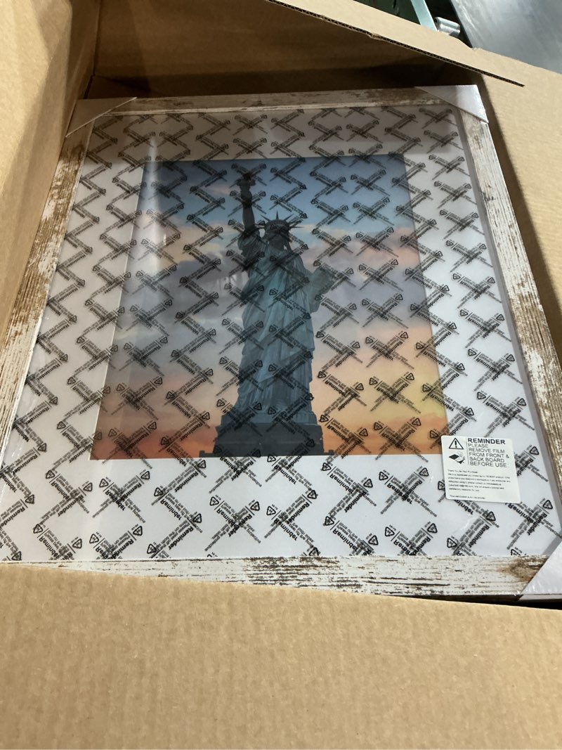 Condition photo showing Good Condition for (Similar )upsimples 20x17 Picture Frame, Display Pictures with Mat or Without, Wall Hanging Poster Frames, Rustic White, 1 Pack Rustic White