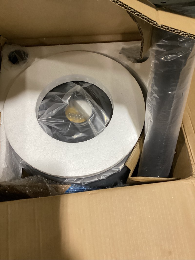 Condition photo showing New/Like New for east oak 55,000 btu propane patio heater with round table & stainless steel burner, outdoor heater with wheels, ideal for large patios, gardens, outdoor events, commercial use, black black 55000 btu