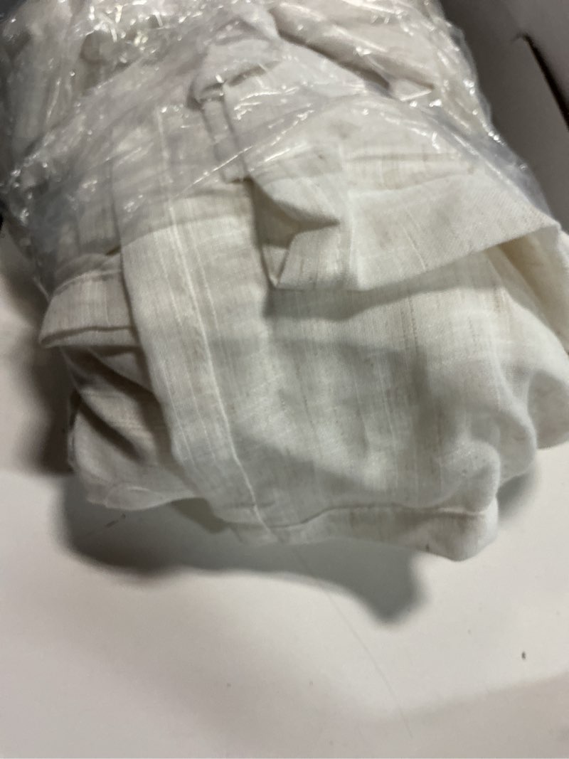 Condition photo showing Good Condition for bgment linen semi sheer curtains 72 inch length for living room - rod pocket natural textured ivory window drapes light filtering for bedroom dining lightweight rustic, 2 panels set, 52 x 72 inch 52"w x 72"l (pack of 2) linen