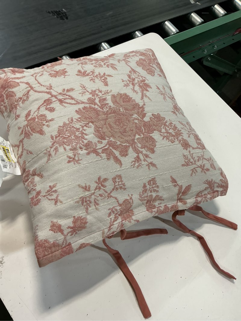 Condition photo showing Good Condition for 18"x18" woven stripe side-tie outdoor patio throw pillow pink - threshold™ designed with studio mcgee