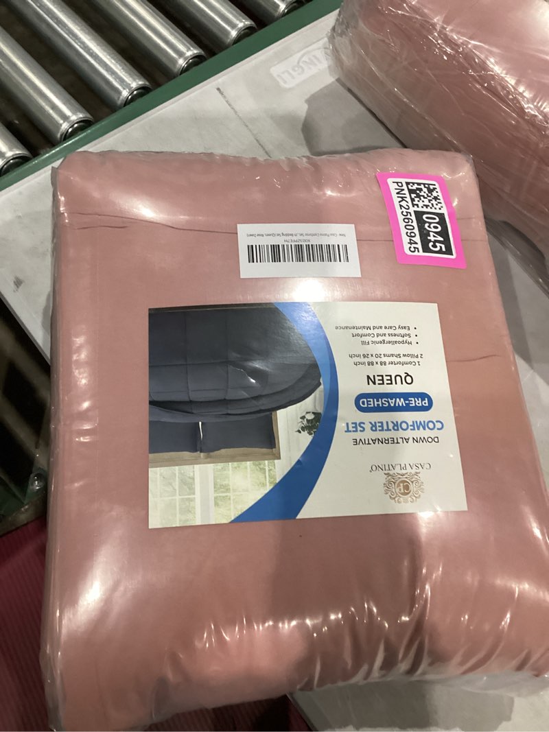 Condition photo showing Good Condition for Casa Platino Pre-Washed Queen Comforter Set - Duvet Insert Queen Size - Ultra Soft & Cozy Fade Resistant Comforter Queen Size - Hydro-Brushed Cozy 100% Microfiber Queen Bed Comforter Set- Rose Dawn Queen Rose Dawn