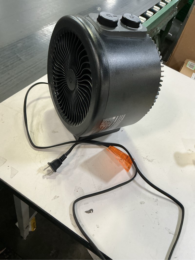 Condition photo showing As Is for Utilitech 1500 -Watt Fan Compact personal Indoor Electric Space Heater with Thermostat