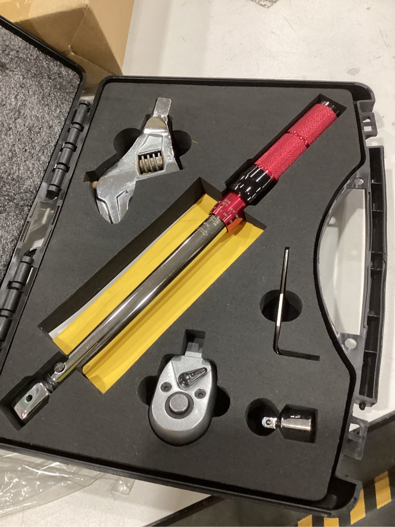 Condition photo showing Good Condition for adjustable torque wrench, 10 to 60 nm open end torque wrench set with 35mm open end and 3/8 drive ratchet changeable head for hvac mini split and refrigeration