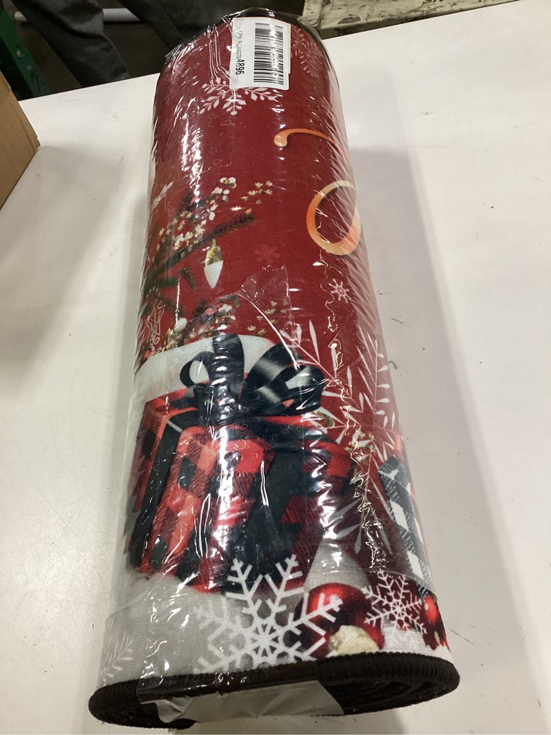 Condition photo showing Good Condition for ACZHHZC Merry Christmas Kitchen Rugs Set of 2, Winter Snowflake Xmas Tree Holiday Home Kitchen Decor Floor Mats, Washable Non-Slip Sink Carpet (Christmas 3, 17"x47"+17"x30") Christmas 3 17"x47"+17"x30"
