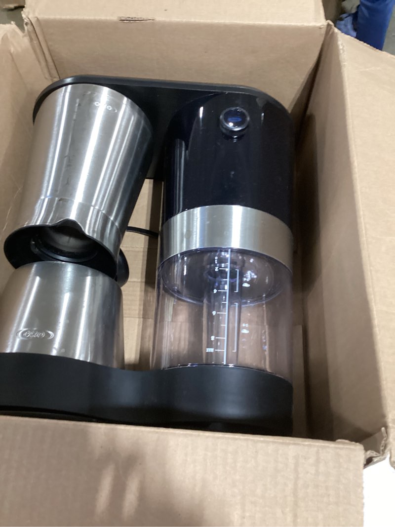 Condition photo showing As Is for oxo brew 9-cup coffee maker – stainless steel, programmable coffee machine with single serve or full carafe options, sca certified home brewer