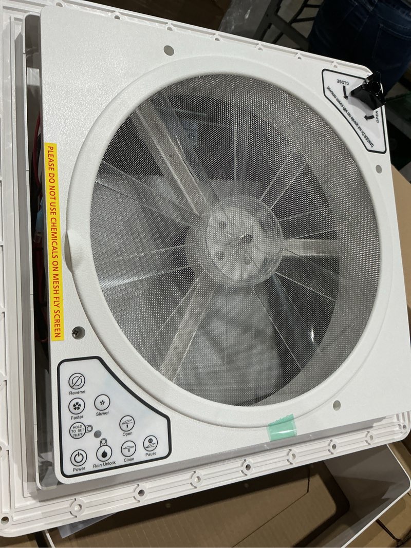 Condition photo showing Good Condition for 14" rv roof vent fan with 10-speed reversible control - 12v super quiet motor for camper trailer bathroom - includes remote, temperature & rain sensor, removable screen - energy efficient black