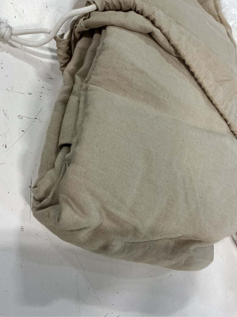 Condition photo showing As Is for quince european linen duvet cover, full/queen, toffee