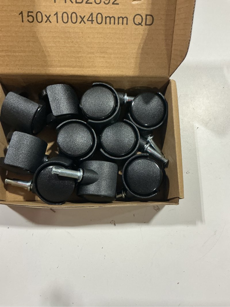 Condition photo showing Good Condition for patikil 1 inch swivel stem casters, 10 pack nylon 360 degree insert swivel stem wheels for chair shelf furniture replacement, black