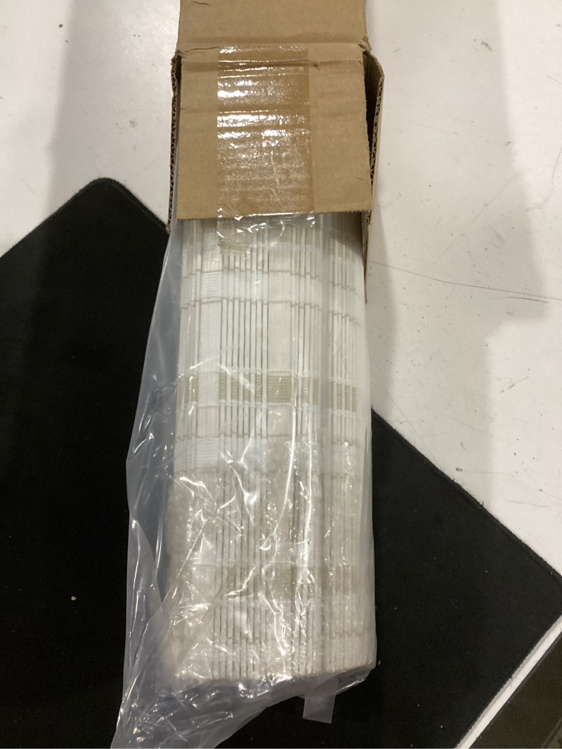 Condition photo showing Good Condition for lazblinds no tools no drill cordless bamboo roman shades, light filtering window treatment, roll up bamboo blinds for window 23'' w x 64'' h, whitewash b whitewash b 23'' w x 64'' h