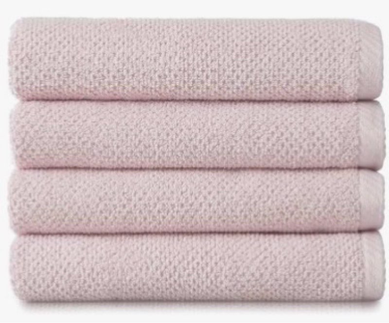 simpli-magic popcorn textured bath towels (4 pack, pink)