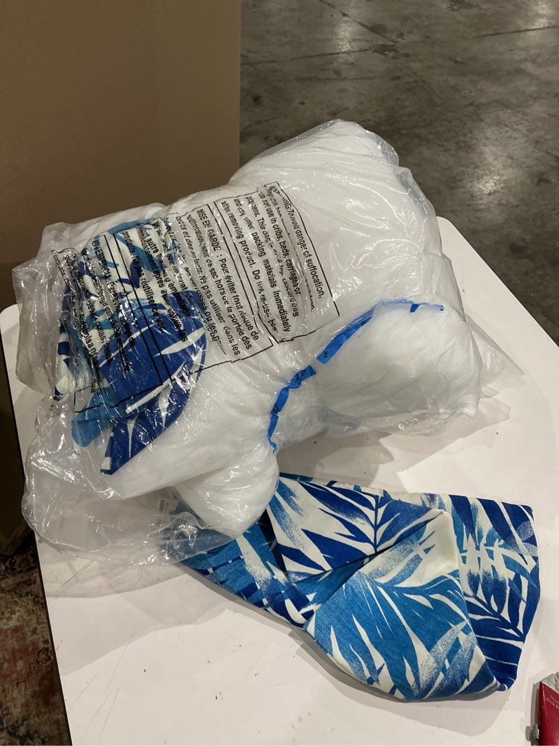 Condition photo showing Good Condition for 18 in. x 18 in. blue outdoor water resistance decorative bolster pillows with inserts for patio furniture (pack of 2)